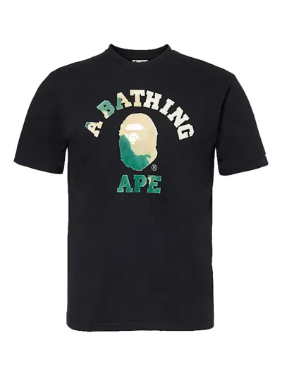 A Bathing Ape Tie Dye College T-shirt In Black