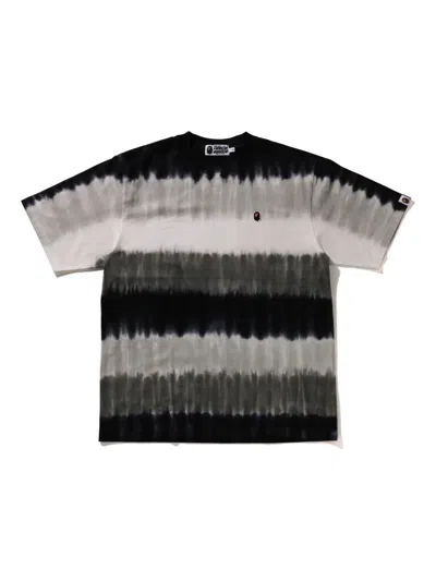 A Bathing Ape Tie-dye Logo-embroidered T-shirt In Black