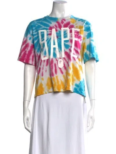 Pre-owned A Bathing Ape Tie Dye Logo Tie-dye Print T-shirt In Multicolor