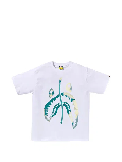 A Bathing Ape Tie Dye Twist Shark T-shirt In White