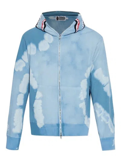 A Bathing Ape Tie-dye Zip-fastening Hoodie In Blue