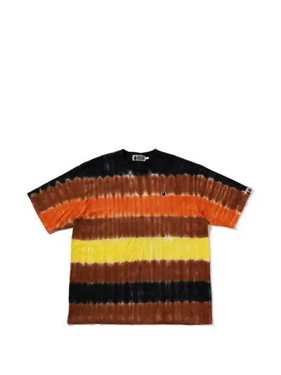 A Bathing Ape Tie-dye Logo-patch T-shirt In Multi