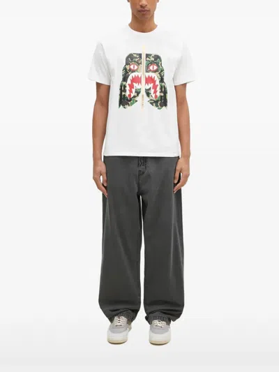 A Bathing Ape Tiger Head-camouflage T-shirt In White