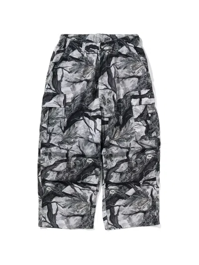 A Bathing Ape Tree Edge Camo Cargo Pants In Black