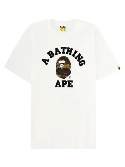 A Bathing Ape T-shirt "glitch Woodland" In Neutral