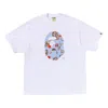 A Bathing Ape Vacation Pattern Ape Head T-shirt In White