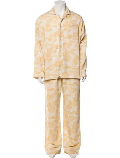 Pre-owned A Bathing Ape Valentine Chocolate Camo Pajamas Camouflage Print Pajama Set In Yellow