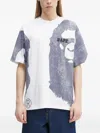 A Bathing Ape Water Print College Cotton T-shirt In White