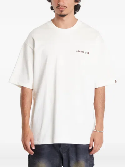 A Bathing Ape Water-print Logo T-shirt In White