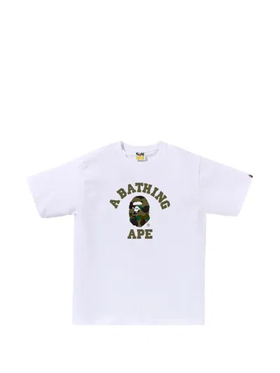 A Bathing Ape 카무플라주 프린트 티셔츠 In White
