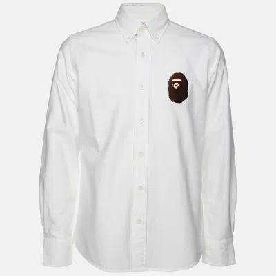 Pre-owned A Bathing Ape White Cotton Button Front Shirt S