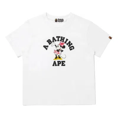 A Bathing Ape (wmns)  X Disney Minnie Mouse College Relaxed Mini T-shirt 'white'