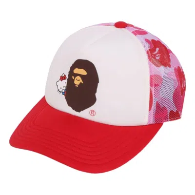 A Bathing Ape (wmns)  X Hello Kitty Abc Camo Mesh Cap 'pink' In Multi