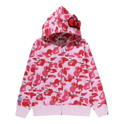 A Bathing Ape (wmns)  X Hello Kitty Camo Full Zip Hoodie 'pink'