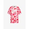 A BATHING APE A BATHING APE WOMEN'S PINK CAMOUFLAGE-PATTERN RELAXED-FIT COTTON-JERSEY T-SHIRT