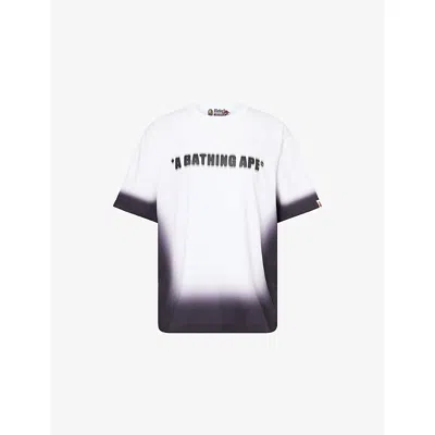 A Bathing Ape Womens Black Spray Logo Cotton-jersey T-shirt