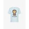 A Bathing Ape Womens Sax Baby Milo Round-neck Cotton-jersey T-shirt In Blue
