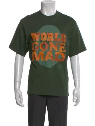 Pre-owned A Bathing Ape 'world Gone Mad' Graphic Print T-shirt W/ Tags In Green