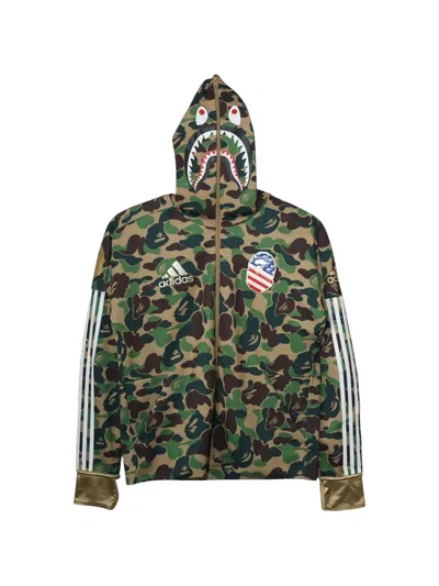 A Bathing Ape X Adidas Camo-print Hoodie In Green