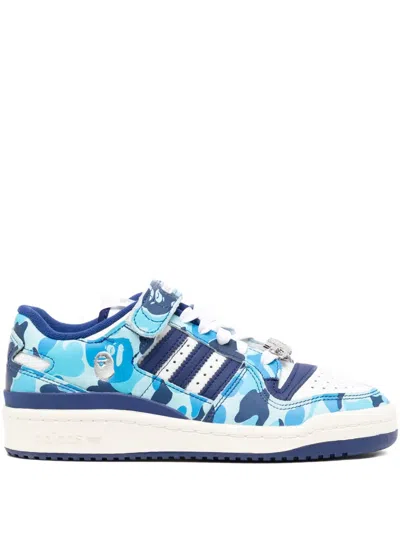 A Bathing Ape X Adidas Forum 84 Trainers In Blue