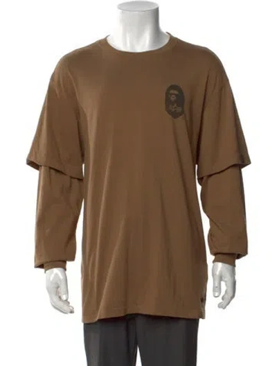 Pre-owned A Bathing Ape X Alpha Industries Graphic Print T-shirt In Brown