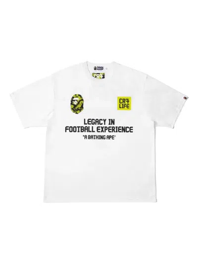 A Bathing Ape X Cr7life Ronaldo 7 T-shirt In White