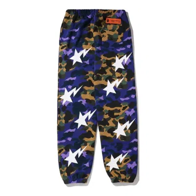 A Bathing Ape X Heron Mix 1st Camo Sweat Pants 'muticolor' In Blue