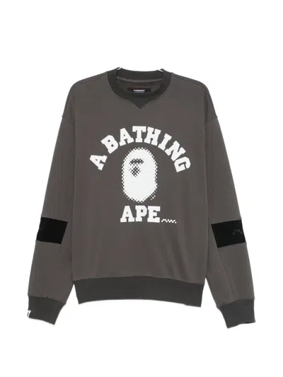 A Bathing Ape X Kazuki Kuraish College Logo-print Sweatshirt In Gray
