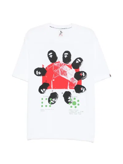 A Bathing Ape X Kazuki Kuraish Graphic-print T-shirt In White