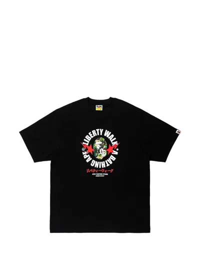 A Bathing Ape X Liberty Walk Abc Camo T-shirt In Black