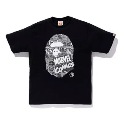 A Bathing Ape X Marvel Ape Head T-shirt 'black Comics'