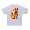 A Bathing Ape X Marvel Camouflage Ape Head Logo T-shirt 'white Iron Man In Multi