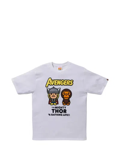 A Bathing Ape X Marvel Comics Milo Mighty Thor T-shirt In White