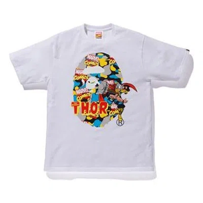 A Bathing Ape X Marvel Crossover Printing Short Sleeve Tee 'white Thor'