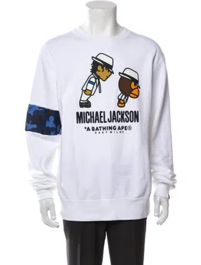 Pre-owned A Bathing Ape X Michael Jackson 'smooth Criminal' Graphic Print Sweatshirt In White