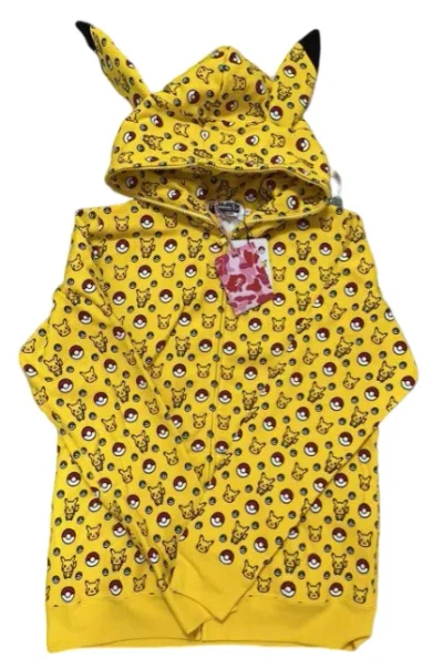 Pre-owned A Bathing Ape X Pokémon Collaboration Hoodie - Women's Size Xs Japan F/s In Yellow