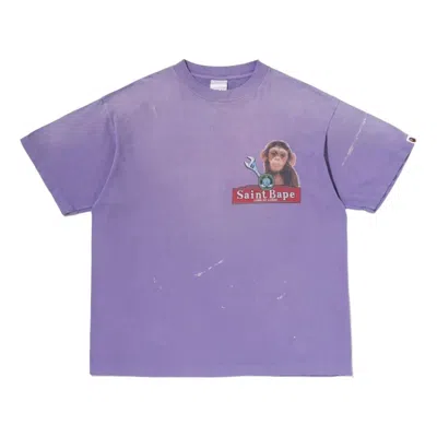 A Bathing Ape X Saint Mxxxxxx T-shirt 'purple'