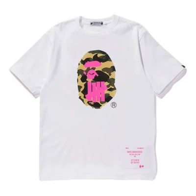 A Bathing Ape X Undefeated Shanghai Limited Ape Head Tee 'white Pink'
