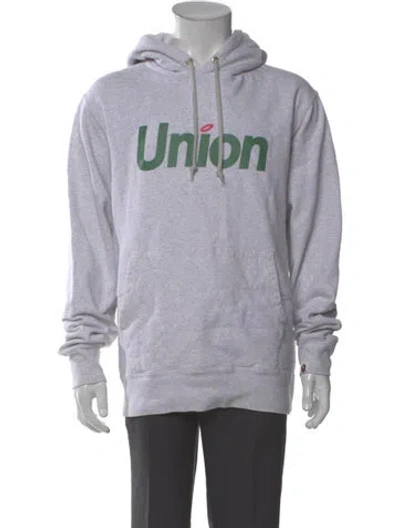 Pre-owned A Bathing Ape "x Union La 30th Anniversary" Graphic Print Hoodie In Gray