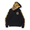 A Bathing Ape X Xo Shark Camo Full Zip Hoodie 'black Yellow'