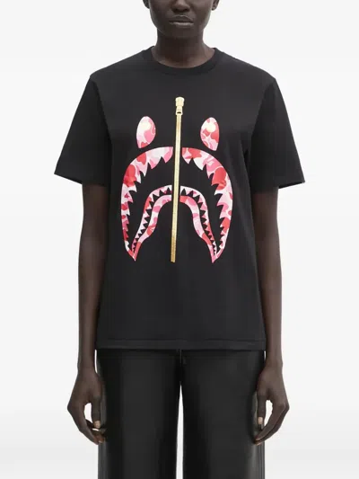 A Bathing Ape Zip-detail T-shirt In Black