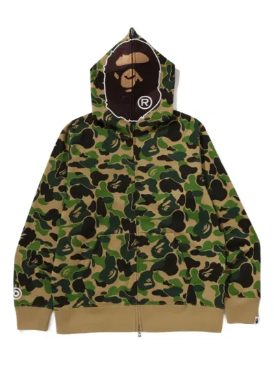 A Bathing Ape Zip-up Hoodie In Green