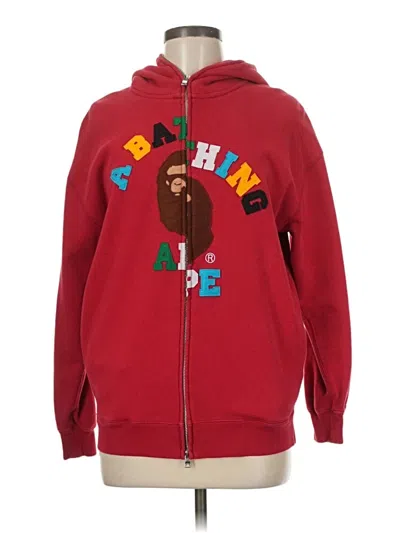 Pre-owned A Bathing Ape Zip Up Hoodie In Red