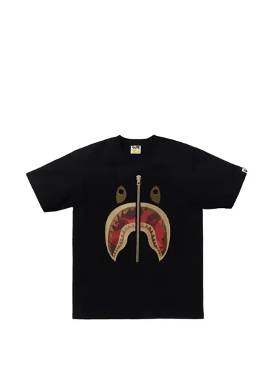 A Bathing Ape Zip-detail T-shirt In Black