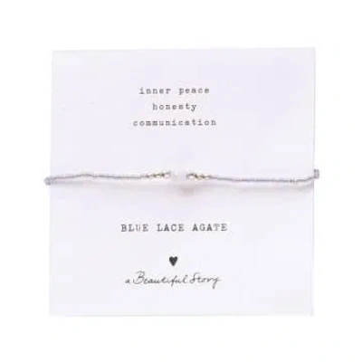 A Beautiful Story Bl23327 Iris Card Blue Lace Agate Bracelet Sc