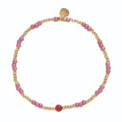 A Beautiful Story Bl23391 Splash Carnelian Bracelet Gc In Purple