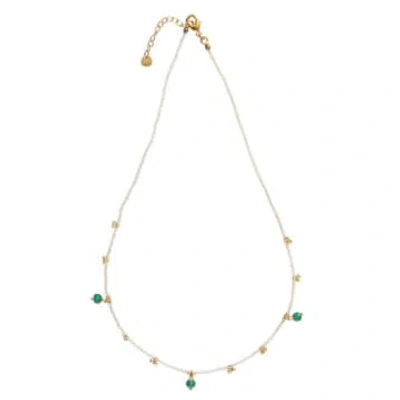A Beautiful Story Bl23415 Aware Aventurine Gc Necklace In Gold