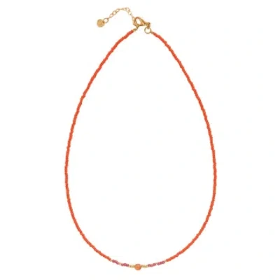 A Beautiful Story Bl23420 Excitement Carnelian Necklace Gc In Red