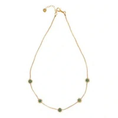 A Beautiful Story Bl23431 Flourish Aventurine Necklace Gc In Gold