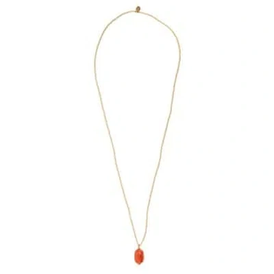 A Beautiful Story Calm Carnelian Gold Coloured Necklace